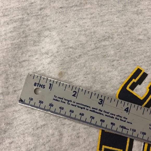 Sz L Vintage Home Team Gray Grey Michigan Pullover Crewneck Sweatshirt Women USA - Picture 12 of 16